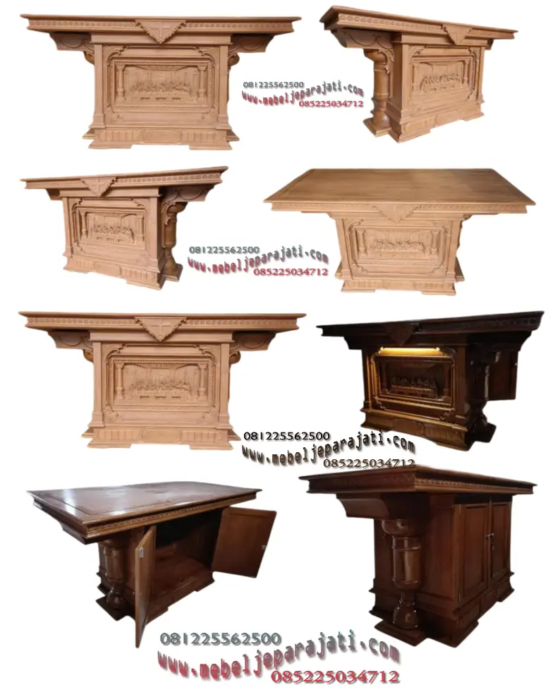09102025 Meja Altar Katalog Mebel Jati✔️ Meja Altar Gereja Katolik Altar Jati Sembahyang