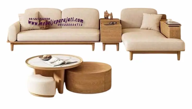 Sofa Ruang Tamu Modern Mebel Jepara Kayu Solid Sofa Tamu Retro